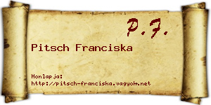 Pitsch Franciska névjegykártya